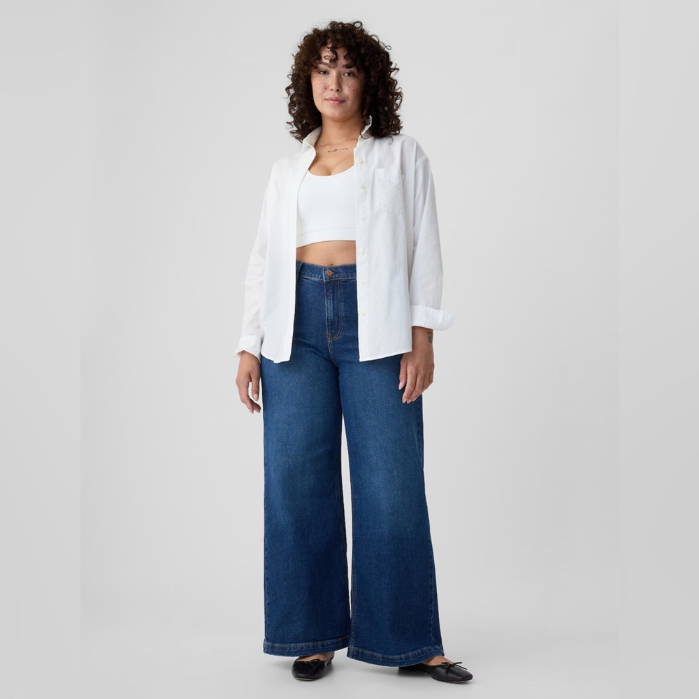 High Rise Stride Wide-Leg Jeans - size 34